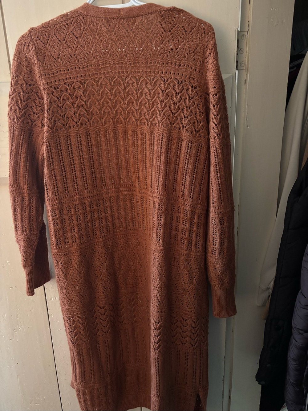WILD SKYE Rust Knit Open-Front Long Cardigan - Picture 2 of 2